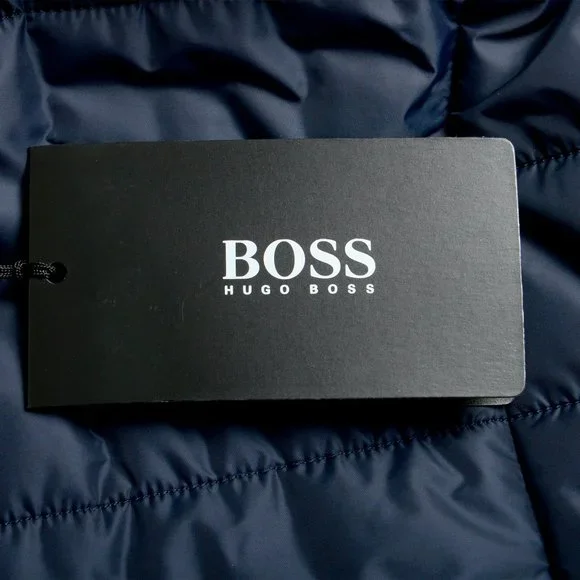 Hugo Boss Men's Hiwan Slim Fit Navy Blue Button Down Insulated Vest